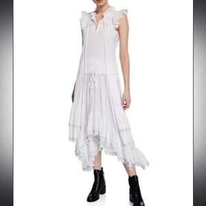 Coach White prairie Ruffled Dress